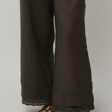 Lennox Linen Trousers in Cypress Green