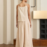 Narumi Pleated Ramie Trousers in Buttercream