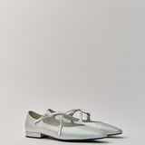 Great Criss-Cross Mary Janes in Starlight Silver