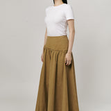 Asymmetric Twill Skirt in Camel