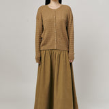 Iris Cable-Knit Cardigan in Camel