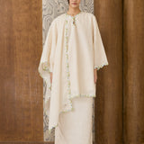 Serene Ramie Kurung Set with Selendang in Cream