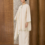 Serene Ramie Kurung Set with Selendang in Cream
