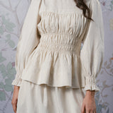 Sweetheart Linen Blouse in Dune