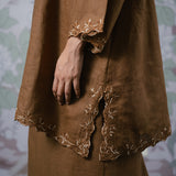 Eternal Linen Kurung Set in Chestnut