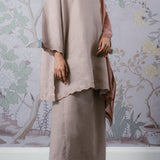 Eternal Linen Kurung Set in Dusty Pink