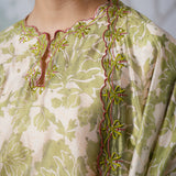 Serene Kurung Set with Selendang in Pistachio