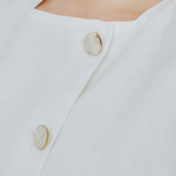 Modern Asymmetric Linen Blouse in White