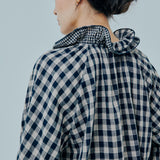Studio Ruffle Blouse in Blue Gingham