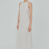 Midtown Linen Bias Dress in Ecru
