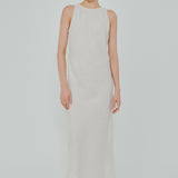 Midtown Linen Bias Dress in Ecru