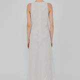 Midtown Linen Bias Dress in Ecru