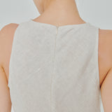 Midtown Linen Bias Dress in Ecru
