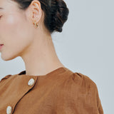 Modern Asymmetric Linen Blouse in Caramel