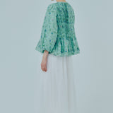 Athena Ramie Blouse in Wedgewood