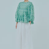 Athena Ramie Blouse in Wedgewood