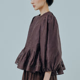 Athena Ramie Blouse in Chocolate