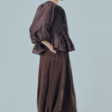 Athena Ramie Blouse in Chocolate