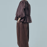 Athena Ramie Blouse in Chocolate
