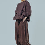 Athena Ramie Blouse in Chocolate