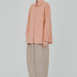 Statement Button-Back Linen Shirt in Sorbet