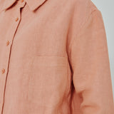 Statement Button-Back Linen Shirt in Sorbet