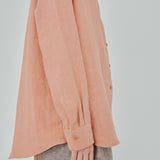 Statement Button-Back Linen Shirt in Sorbet