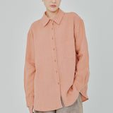Statement Button-Back Linen Shirt in Sorbet