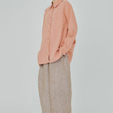 Statement Button-Back Linen Shirt in Sorbet