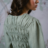 Honeymoon Linen Blouse in Sage