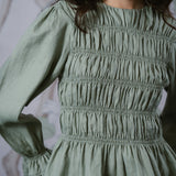 Honeymoon Linen Blouse in Sage