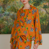 Dian Ramie 2-Piece Kebaya Top in Tangerine