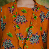 Dian Ramie 2-Piece Kebaya Top in Tangerine