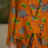 Dian Ramie 2-Piece Kebaya Top in Tangerine