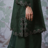 Eternal Linen Kurung Set in Emerald