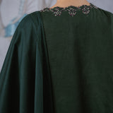 Eternal Linen Kurung Set in Emerald