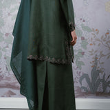 Eternal Linen Kurung Set in Emerald