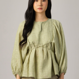 Big Day Linen Blouse in Pistachio
