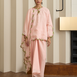 Gaia Ramie Kedah Set with Selendang in Peach