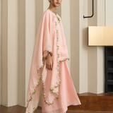 Gaia Ramie Kedah Set with Selendang in Peach