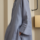 Narumi Long Ramie Tunic in Dusty Blue