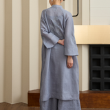 Narumi Long Ramie Tunic in Dusty Blue