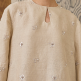 Châtelaine Linen Kurung Set in Earl Grey