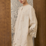 Châtelaine Linen Kurung Set in Earl Grey