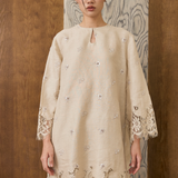Châtelaine Linen Kurung Set in Earl Grey