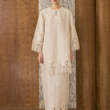 Châtelaine Linen Kurung Set in Earl Grey