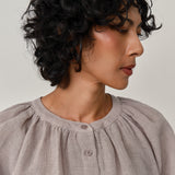 Lake Long Sleeve Linen Shirt in Pebble