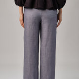Avenue Linen Pants in Steel Blue