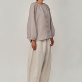 Lake Long Sleeve Linen Shirt in Pebble
