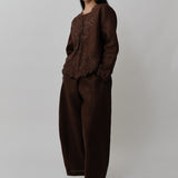 Colette 2-Piece Linen Blouse in Cocoa